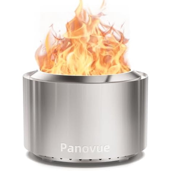 22 Inch Smokeless Fire Pit, Stainless Steel Wood Burning Outdoor Firepit for Outside , Backyard, Camping and Outdoor Gatherings,Outdoor Fire Place with Removable Ash Pan$$Garden &