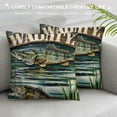 thumbnail image 3 of Qinduosi Retro Vintage Wood Background with Sea Animal Throw Pillow Covers Linen Pillowcase Cushion Cover Home Decor White, 3 of 5