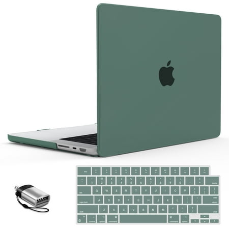 IBENZER Compatible with New MacBook Pro 16 Inch Case 2023 2022 2021 M2 A2780 M1 A2485 Pro/Max, Hard Shell Case with Keyboard Cover for Mac Pro 16 with Touch ID, Midnight Green, W-T16XMTGN+1TC