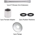 thumbnail image 5 of LinenLoon Adjustable Shower Head Arm with Flange,swivel shower arm adapter，6 Inch Shower Arm Extension, Bendable Shower Head Extension Pipe Arm for Fixed Bathroom Shower Head, 5 of 5