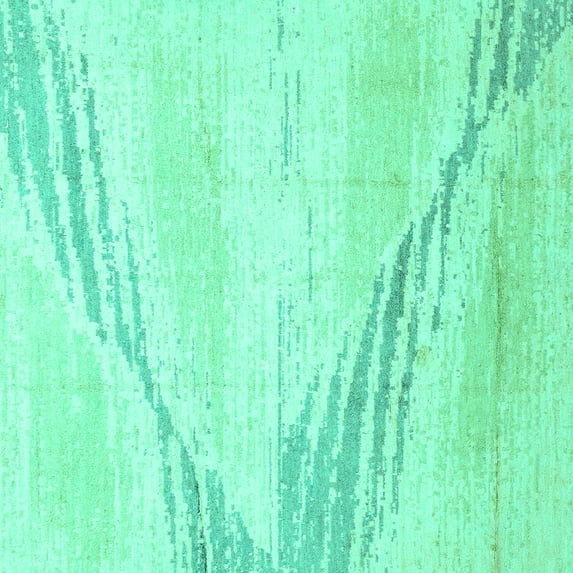 Ahgly Company Indoor Square Abstract Turquoise Blue Modern Area Rugs, 4' Square