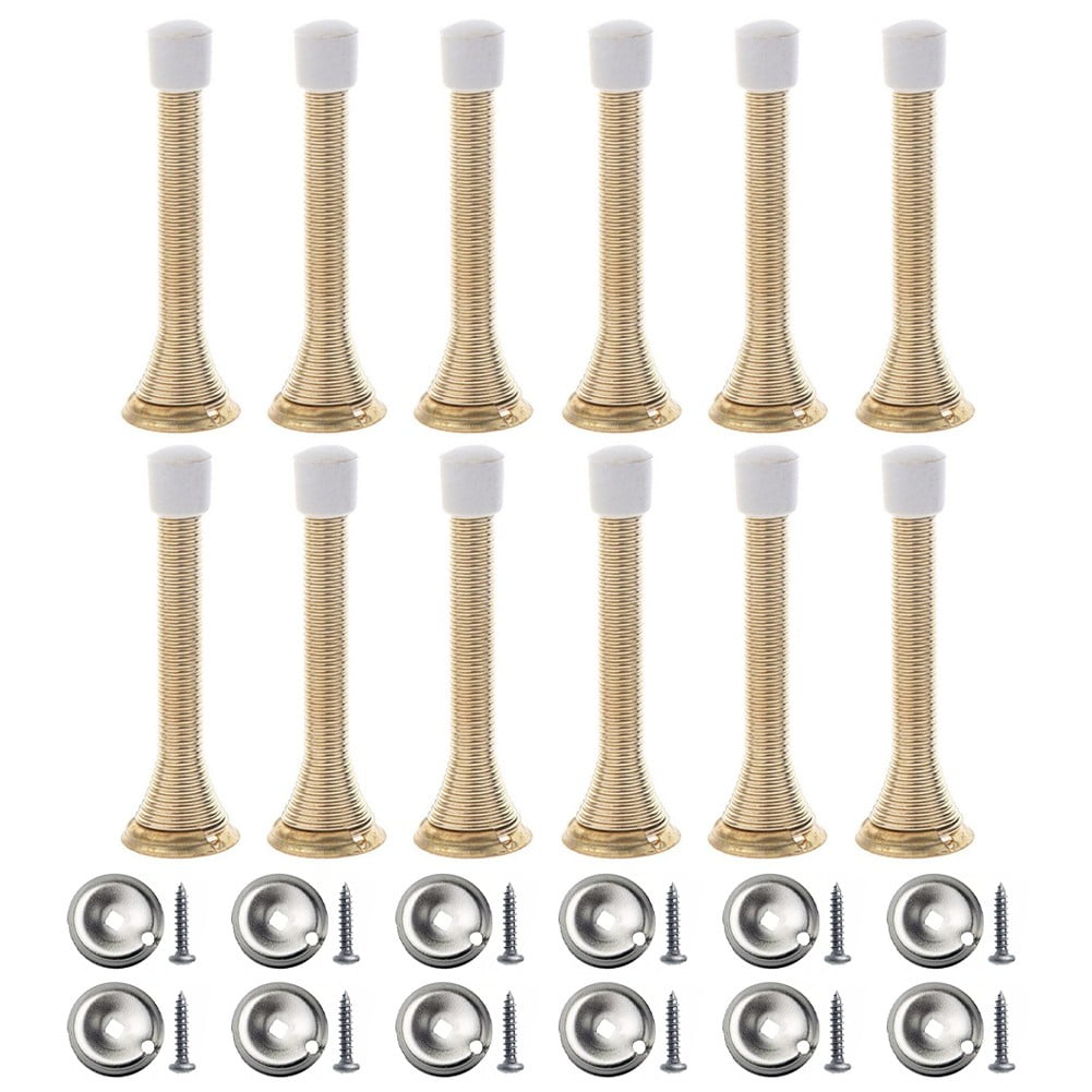 12-Pack Heavy Duty Spring Door Stops - Protect Your Doors And Wall With