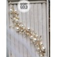 thumbnail image 6 of Bridal Faux Pearl and Crystal Headband Hair Vine for Wedding Bridesmaid Headpiece Prom Party Festival Hair Accessories for Women (Gold), 6 of 6