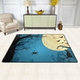 thumbnail image 2 of SKYSONIC 72x48in Halloween Cat Spider Area Rug, Moon Night Bats Non-Slip Floor Carpet for Indoor Living Dining Room and Bedroom Area, 2 of 7