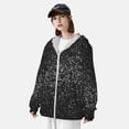 thumbnail image 3 of Fotbe Black And White Dotted Chaqueta con Protección Solar UPF 50+ para Hombre y Mujer, Camisa con Capucha y Bolsillos-Small, 3 of 7