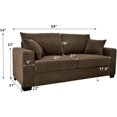 thumbnail image 2 of 69" 2 Seater Loveseat Sofa, Chenille Comfy Upholstered Small Couch with 2 Throw Pillows for Living Room, Apartment, Office (Coffee), 2 of 9