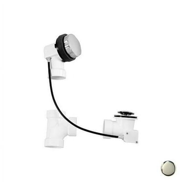 Westbrass D50P27-05 PVC 27 in. Cable Drive Bath Waste and Overflow - Polished Nickel