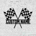 thumbnail image 4 of Craftnamesign Custom Start Finish Racing Flag Metal Sign LED Light, Race Checkered Flag Name Sign, 4 of 5