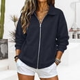 thumbnail image 2 of Hurxie Full Zip Up Hoodie Women Lightweight Soft Slim Fit Long Sleeve Hooded Tops Casual Sweatshirt with Pockets, 2 of 6