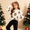 thumbnail image 2 of CONFREE Christmas Girls Long Sleeve Sweaters Crew Neck Xmas Tree Embroidery Warm Warm Fall Winter Knit Sweater for Kids, 2 of 6