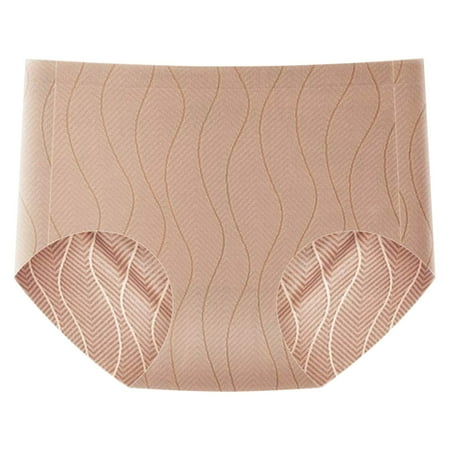 Arnsht New Lengthened Silk Crotch Non-marking Yoga Panties Wrap Buttocks Anti-Pinch Buttocks Ice Silk Naked Panties Yellow M