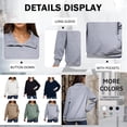 thumbnail image 4 of Weardear Women's Lightweight Sweatshirt Casual Long Sleeve Button Textured Pullover Top with Front Kangaroo Pocket, 4 of 8