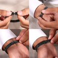 thumbnail image 2 of 925 Silver Round Cut Black CZ Onyx Bracelet, Three Row Eternity Bracelet, Men's Tennis Bracelet, Gift For Him/Dad, Black Rhodium on Silver Bracelet, 2 of 4