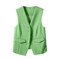 thumbnail image 4 of Sopiago Women's Sleeveless Blazer Vest Single Breasted Fashion Casual Open Front Work Vest Tops Outwear With Pockets Light Green,S, 4 of 6