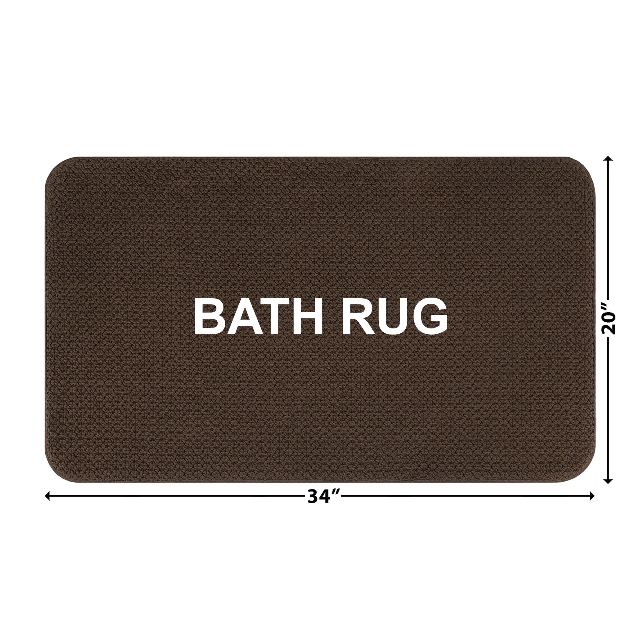 Better Homes & Gardens Signature Soft Memory Foam Brown Basket, Cotton Bath Rug, 20" x 34"