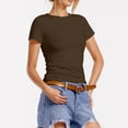 thumbnail image 2 of Kingdiese Womens Fashion Slim Fit Basic Short Sleeve T Shirt Casual Tee Top For Daily Wear Casual Summer Shirts, Size S, 2 of 6