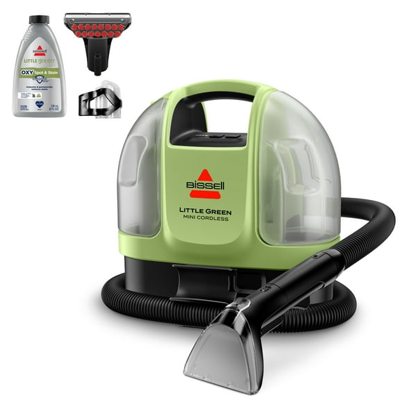 BISSELL Little Green Mini Cordless Portable Carpet and Upholstery Deep Cleaner, Car/Auto Detailer, with HydroRinse Self-Cleaning Tool and 4" Tough Stain Tool, 4015