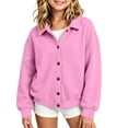 thumbnail image 7 of Wilark Girls Sweatshirts Cardigan Casual Fashion Long Sleeve Collared Kids Fall Jackets with Pockets Pink 10, 7 of 7