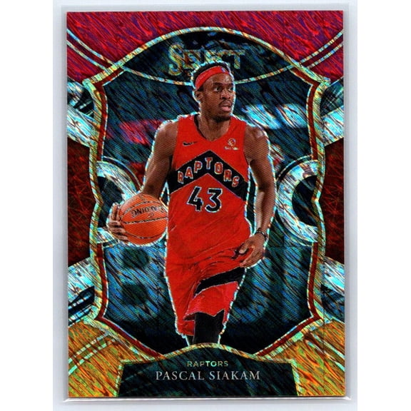 2020-21 Panini Select Pascal Siakam Toronto Raptors #46 Red White Orange Shimmer Basketball Card