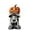 A, variant on Halloween Resin Pumpkin Statue, See No Hear No Speak No Skull Decor, Desktop Ornament for Shelf, Black
