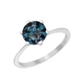 thumbnail image 2 of Mooneye 7MM Round Shape Teal Blue Gemstone 925 Sterling Silver Solitaire Women Christmas Ring, 2 of 2