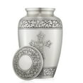 thumbnail image 5 of Reminded Adult Cremation Memorial Urn for Human Ashes, Pewter with Black Stripe Brass Funeral Urn with Velvet Bag, 5 of 6