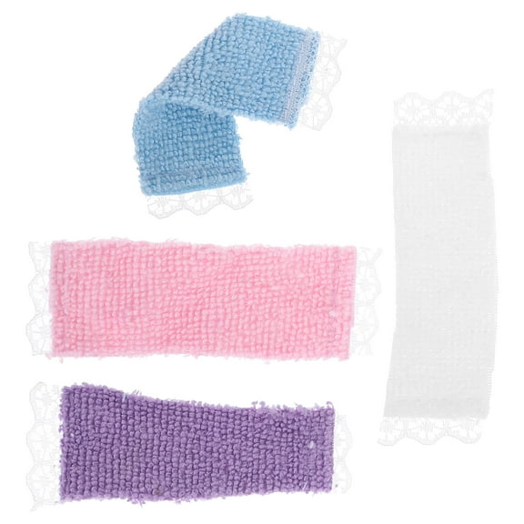 Supvox Mini Dollhouse Bathroom Decor Assorted Color Cute Hand Towels 1:12 Scale Dollhouse Accessories