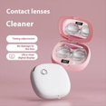 thumbnail image 3 of 3 Gear Cleaning Modes Contact Lens Ultrasonic Cleaning Machine Travel Rechargeable with Mirror Cleaning Box Pink,1 * Contact lens cleaning machine,Pink, 3 of 8