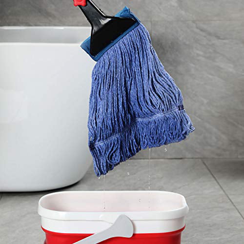 Yocada Looped-End String Wet Mop Heavy Duty Cotton Mop Commercial Industrial Jaw