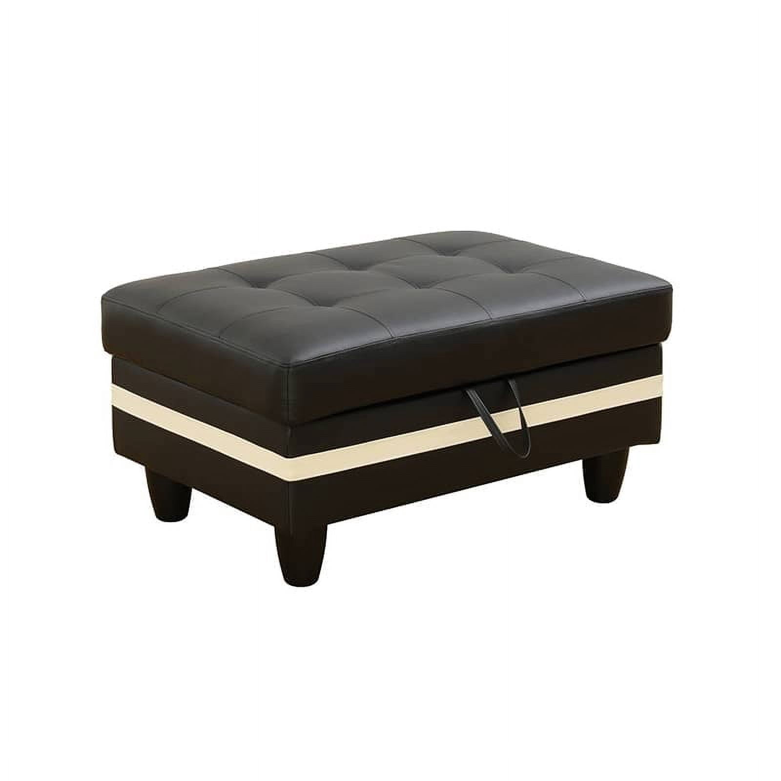 MAYEERTY 103.5" Modern Semi PU Leather 3-Piece Couch Set Black White Bold Contrast Modern Living Room