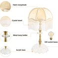 thumbnail image 6 of Victorian Style Tassel Table Lamp Bedroom Retro Bedside Lamp with Dome Shade and Beaded Fringe Trim, Living Room Golden Bedside Light Home Office, 6 of 9
