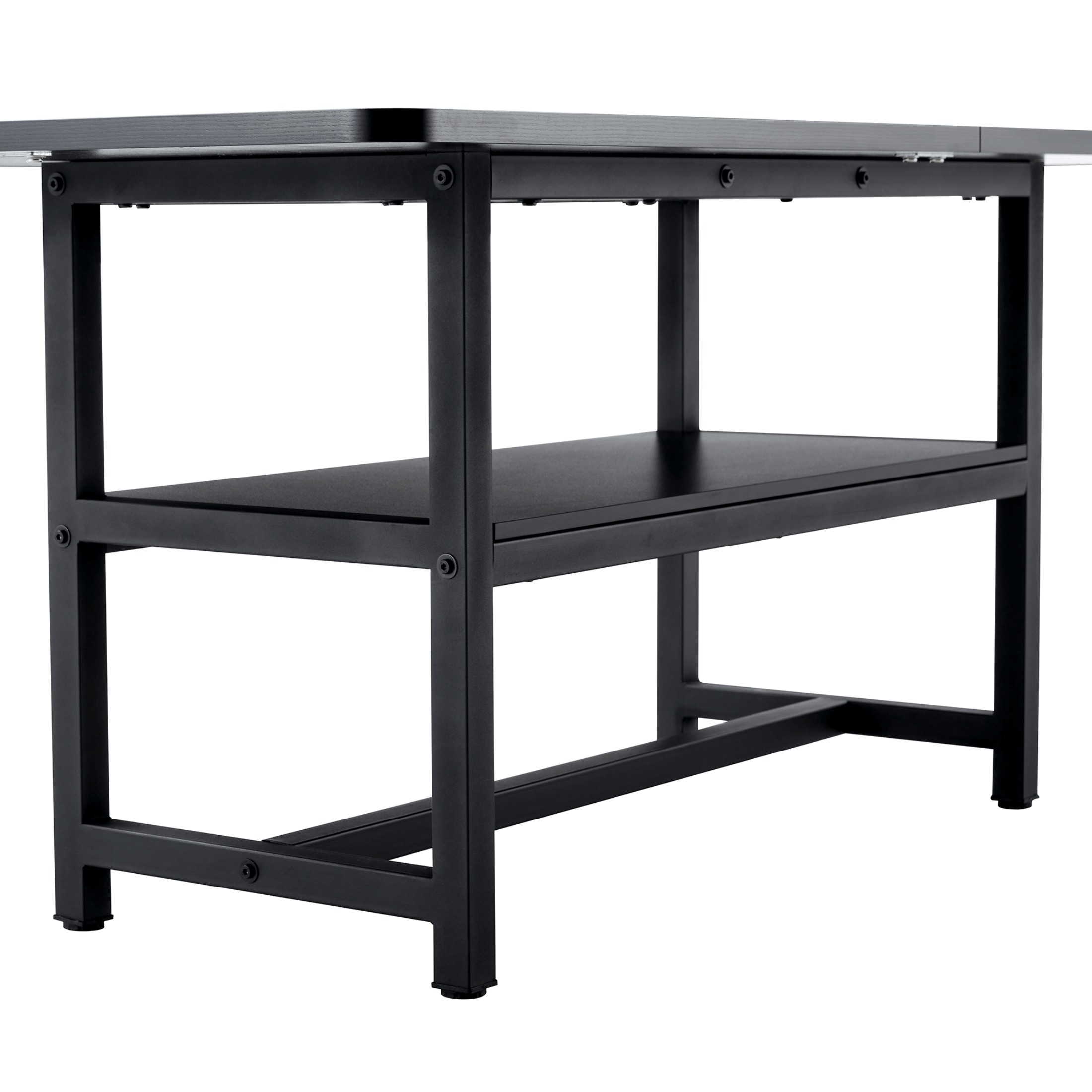71" Dining Table, Minimalist Kitchen Table for 4-6, MDF Dinner Table with Metal Legs, for Kitchen, Dining Room, Black