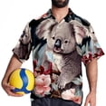 thumbnail image 4 of Koala Men's Casual Poplin Button Down Short Sleeve Hawaiian Beach Shirt, 4 of 6
