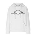 thumbnail image 4 of Dasayo White Women's Sweatshirts and Hoodies Long Sleeve Waffle Knit Drawstring Heart Pocket Hoodies Blouses for Women M, 4 of 4