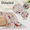 thumbnail image 2 of Pink Flowers Pillow Covers, Linen Long Throw Pillow Case, Spring Farmhouse Floral Leaves Vintage Holiday Pillow Protector Decorative Cushion Cover for Living Room/Bedroom 12" x 20", 2 of 8