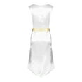 thumbnail image 6 of iiniim Women Metallic Lyrical Dance Dress Lace-Up Sides Split Tunics Dancewear White XXL, 6 of 7
