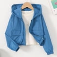 thumbnail image 6 of OGLCCG Girls Lightweight Hoodies Jacket Kids Full Zip Long Sleeve Sun Protection Athletic Jackets with Pockets Outdoor Casual Outwear 5-14 Years, 6 of 8