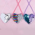 thumbnail image 4 of Xinyolin Kids Girl Dual Color Sequins Heart Shape Shoulder Bag Coin Purse Small Handbag, 4 of 8