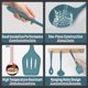 thumbnail image 3 of Juego de utensilios de cocina E-far, 23 piezas de silicona azul con soporte, 3 of 7