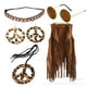 thumbnail image 2 of 60s Rave Party Dress Up Hippie Peace Collar Pendientes Bandana Estampado de leopardo Accesorios Retro Hair Hoop Glasses, 2 of 4