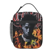 YoungBoy Never Broke Again Rapper Lunch Bag Portable Insulated Tote Bento Bag School Office Picnic Cooler Thermal Handbag For Adult Teens Kids