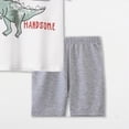 thumbnail image 5 of NOLDARES Toddler Baby Boy Outfits 2 Pieces Crewneck Short Sleeve T-Shirt Casual Shorts Dinosaur Truck Print Clothes(White,12-18 M), 5 of 6