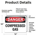 thumbnail image 2 of (2 Pack) Compressed Gas OSHA Danger Sign 14 Inch X 10 Inch Vinyl Label Decal Sticker Weather Resistant, UV Protected for Workplace, Business, and Construction Site, Made in the USA, 2 of 7