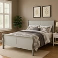 thumbnail image 3 of Sleigh Design Twin Size Bed with Rectangular Thin Legs, Silver, 3 of 10