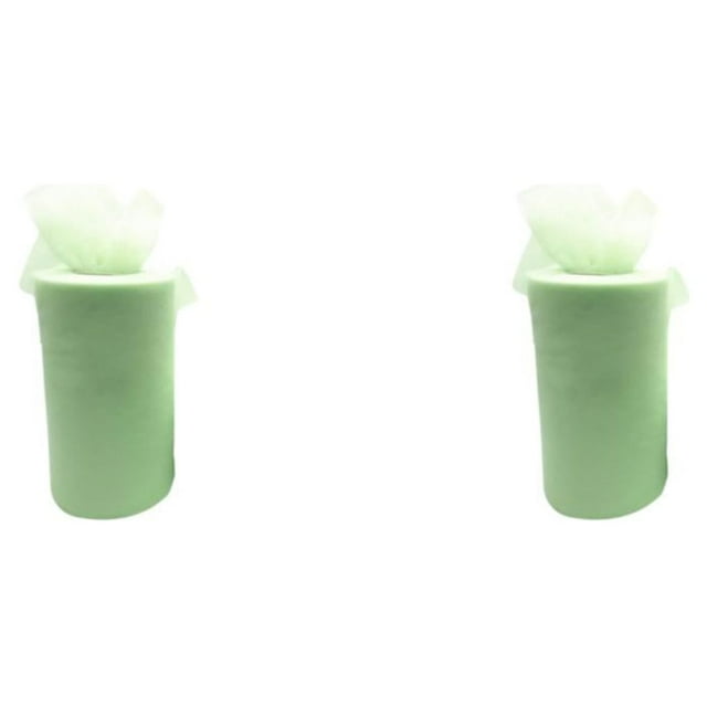 Maytalsory Polyester Durable And Reliable White Roll Wrist Tulle Essential For DIY Weddings Roll Tulle bud green 2Set