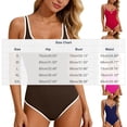 thumbnail image 3 of CHGBMOK Womens One Piece Swimsuit Tummy Control Slimming Color Block Bathing Suit Summer Spaghetti Straps Swimwear, 3 of 6
