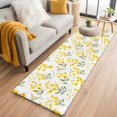 thumbnail image 2 of Yellow Flowers Runner Rugs 2x6 ft Watercolor Plant Countryside Washable Hallway Rugs Non-Slip Floor Mats Absorbent Carpet Bedside Runners for Bedroom Kitchen Bathroom Laundry Room, 2 of 9