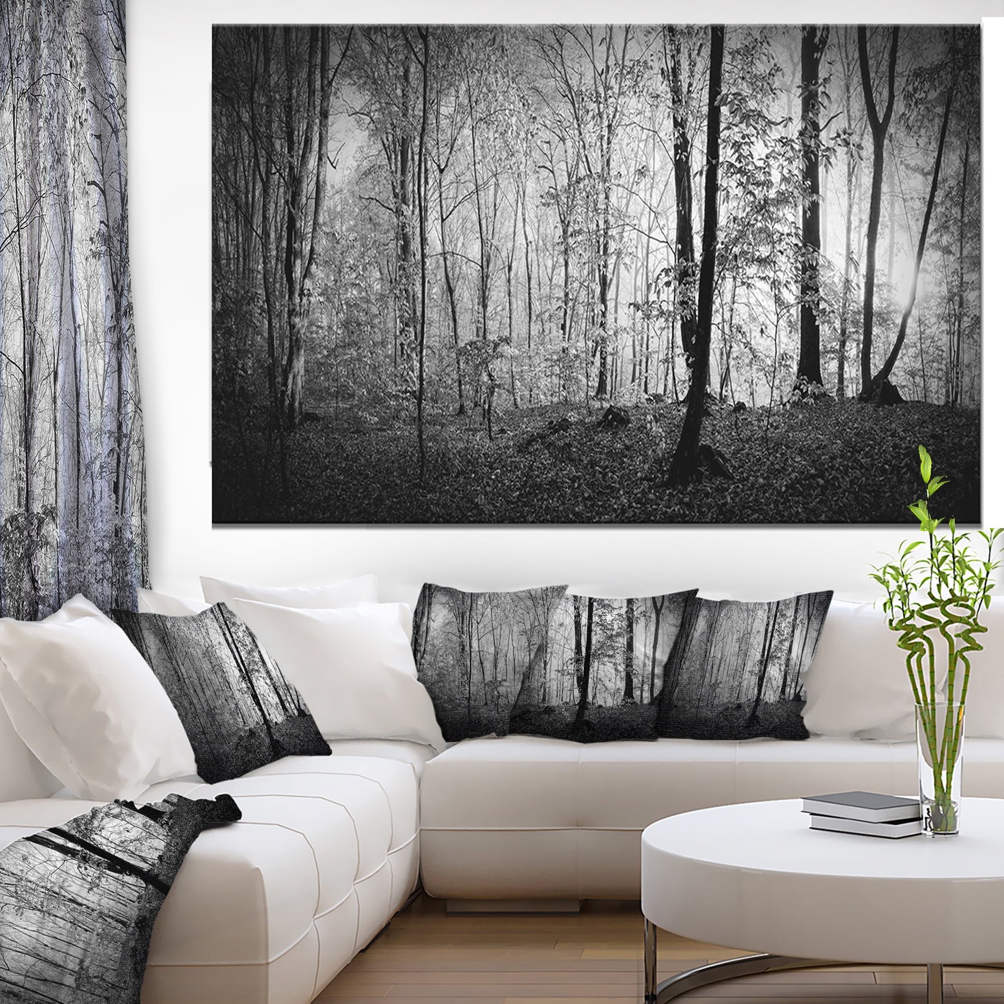 Designart 'Beautiful Forest Morning Panorama ' Large landscape Canvas Art Print