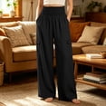 thumbnail image 2 of Horkkom Cargo Pants Women Solid Color High Waisted Wide Leg Pants Lightweight Casual Workout Hiking Pants with Pockets XL, 2 of 7