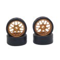 thumbnail image 1 of Wweixi 4pcs 26.5mm Racing Tire Metal Wheel Rim For 1/28 Wltoys K969 RC Car Upgrades Parts Metal Upgraded Racing Wheels gold 1Set, 1 of 6
